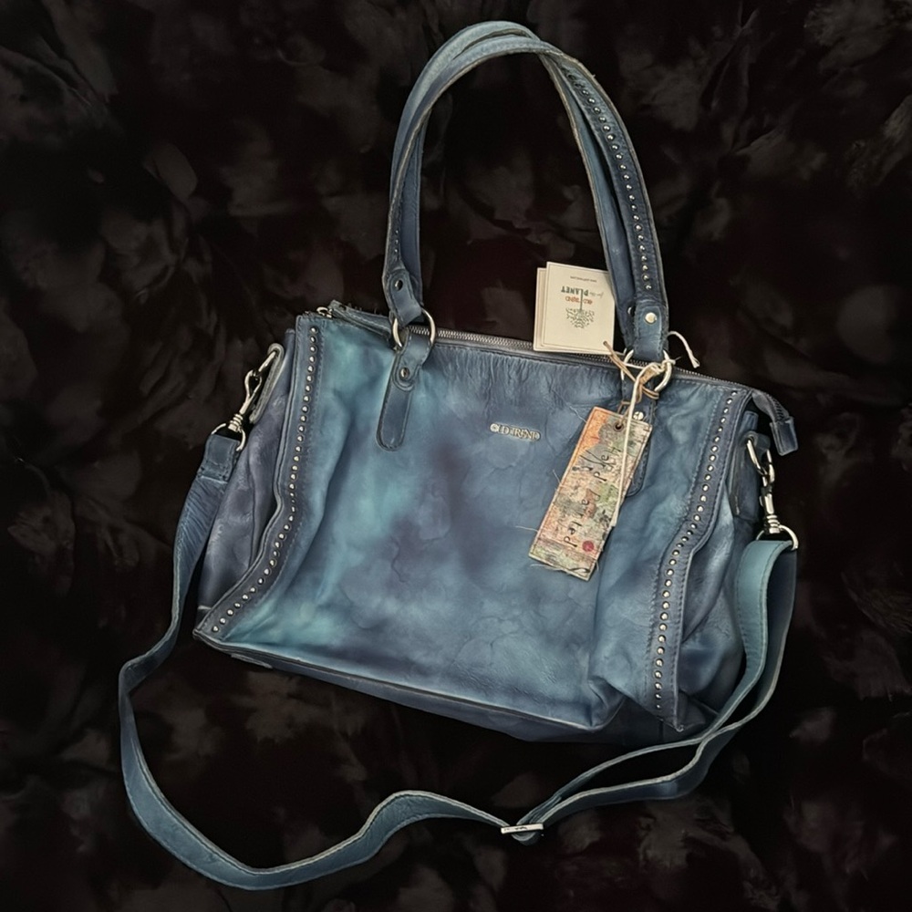 Unique Old Trend Modern Vintage Leather Studded Bag NWT